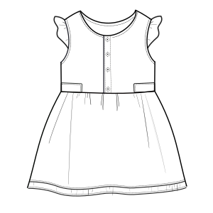 Patron ropa, Fashion sewing pattern, molde confeccion, patronesymoldes.com Dress 7651 BABIES Dresses